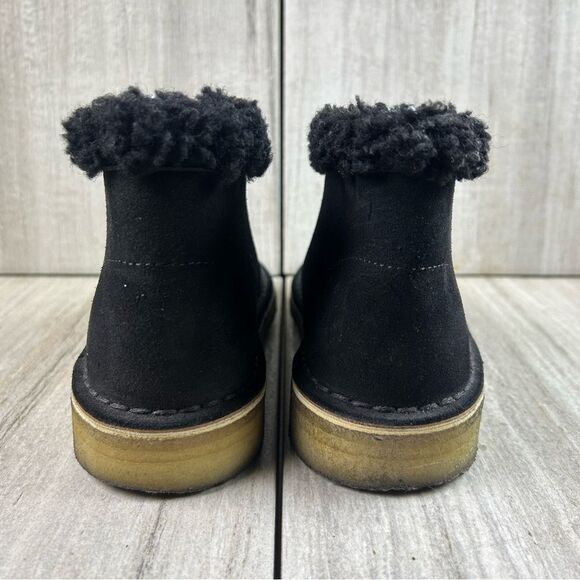Clarks Originals Desert Chukka Boot Black Suede Cuff Lined Shoes Womens Size 6 - Picture 7 of 10